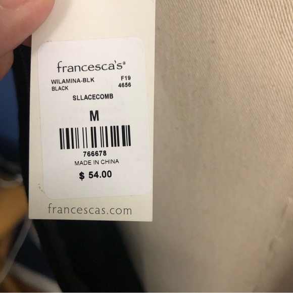 FRANCESCA Collection Blue Rain Black Dress Size M D308 - Picture 8 of 14